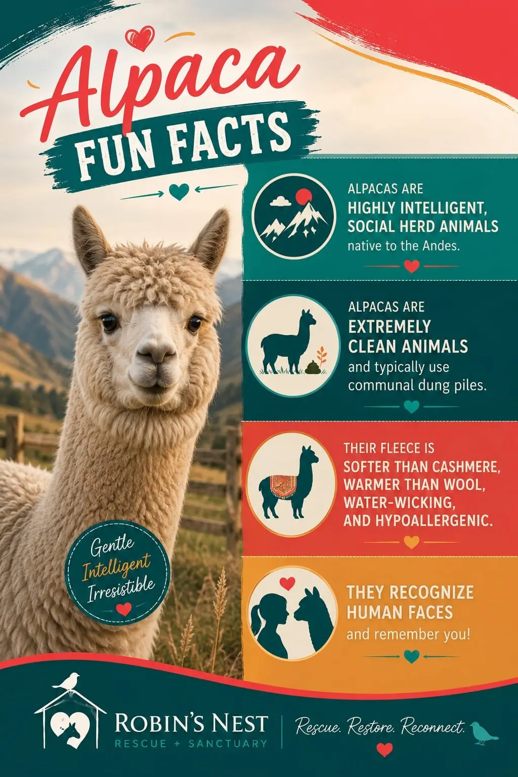 The Awesome Alpacas fun facts infographic — click to enlarge