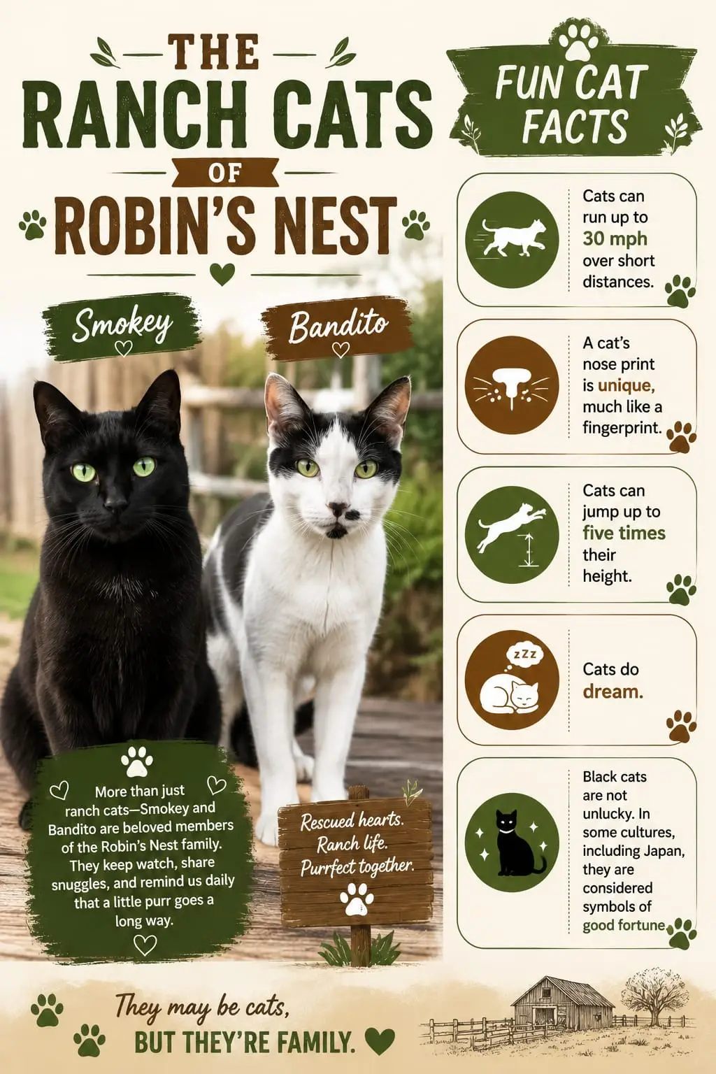 The ranch cats of Robin's Nest — fun cat facts