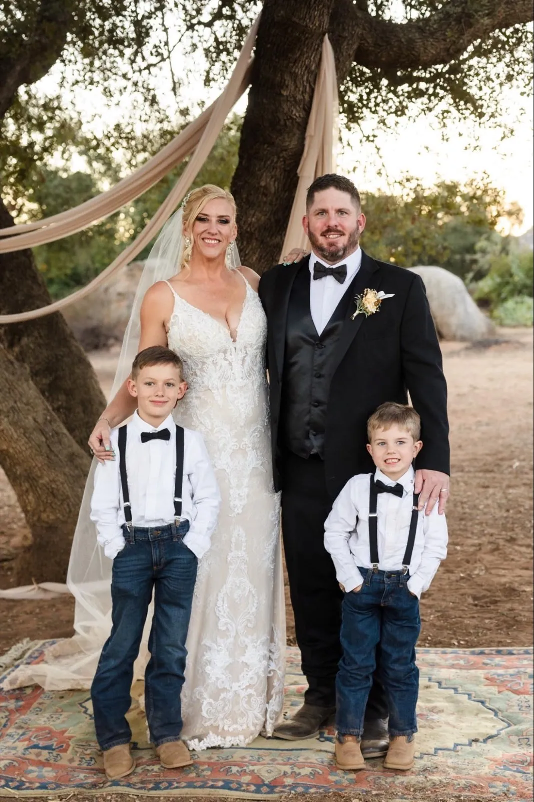 The founder with her family at the sanctuary.