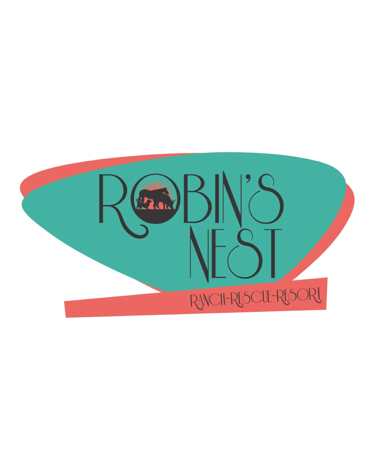 The original Robin's Nest Ranch Rescue Resort logo, commissioned in 2014.