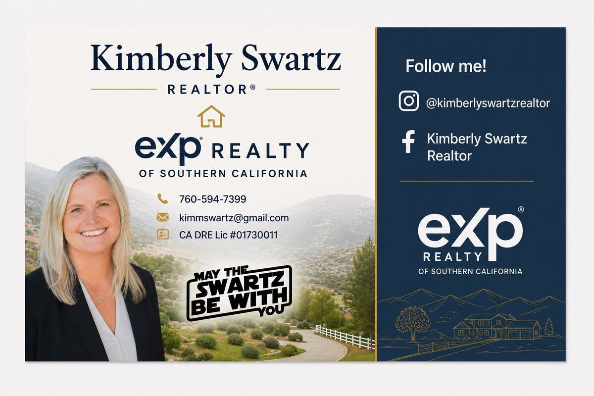 Kimberly Swartz EXP Realty business card.