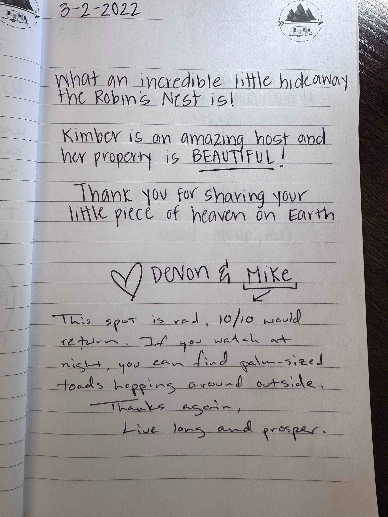 Handwritten guest book page 3563