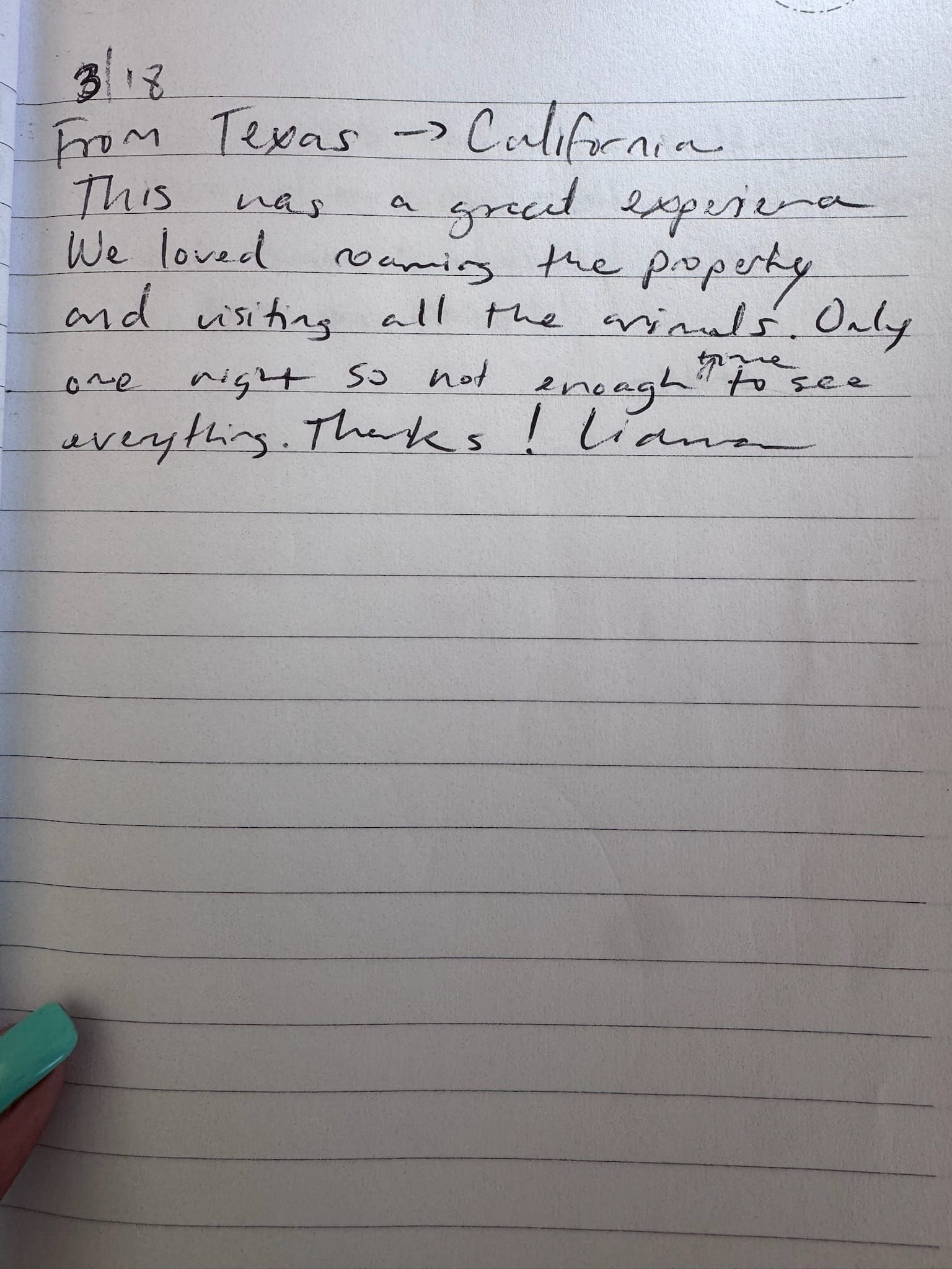 Handwritten guest book page 3566