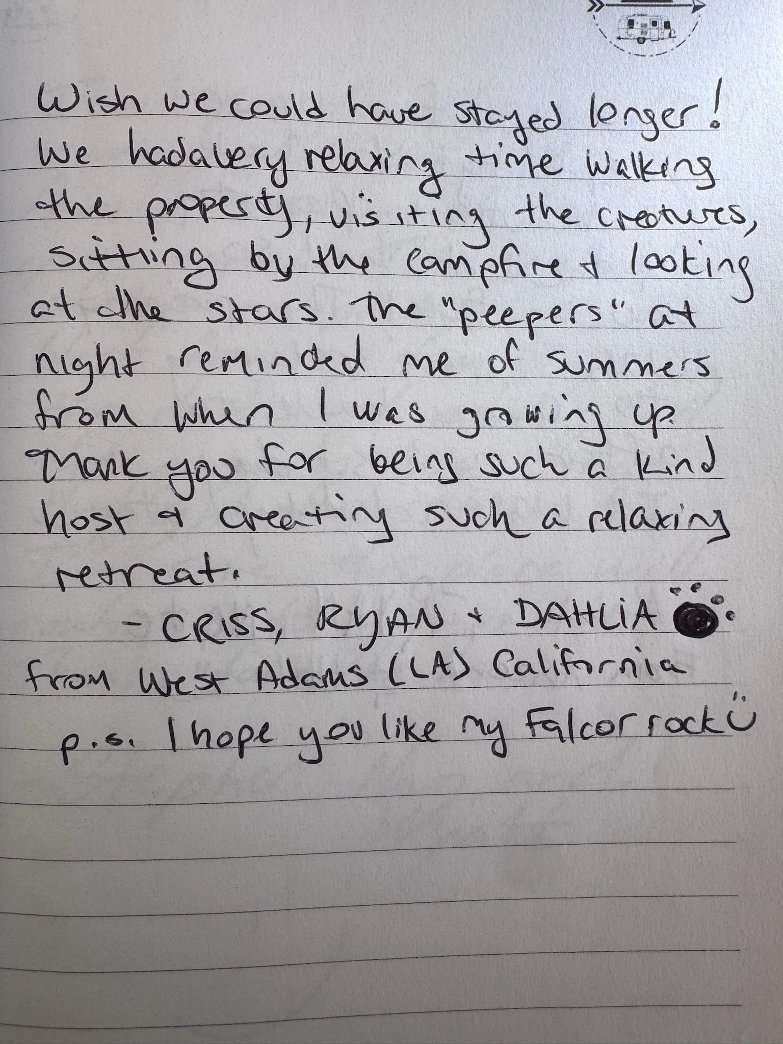 Handwritten guest book page 3570
