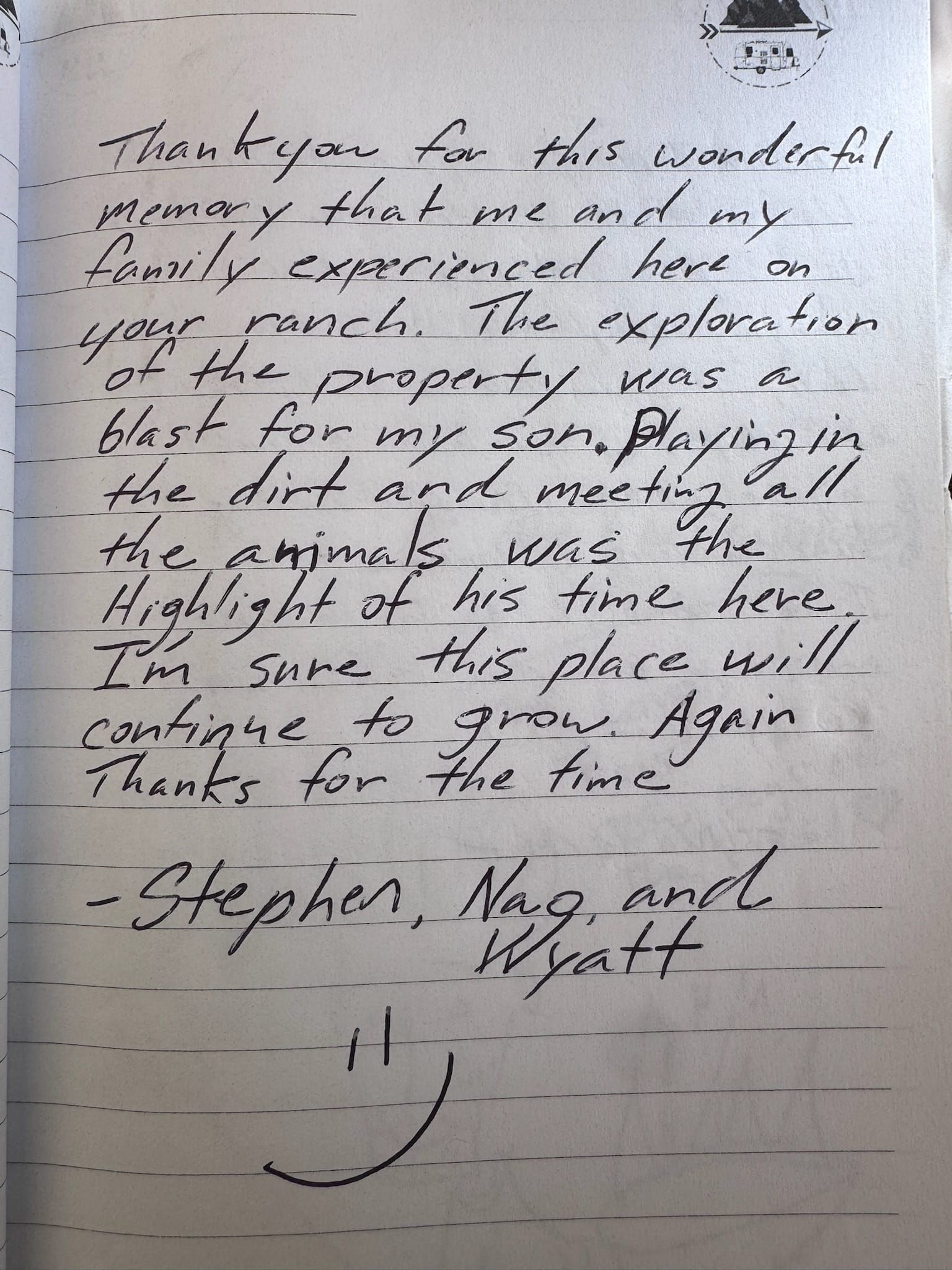 Handwritten guest book page 3571