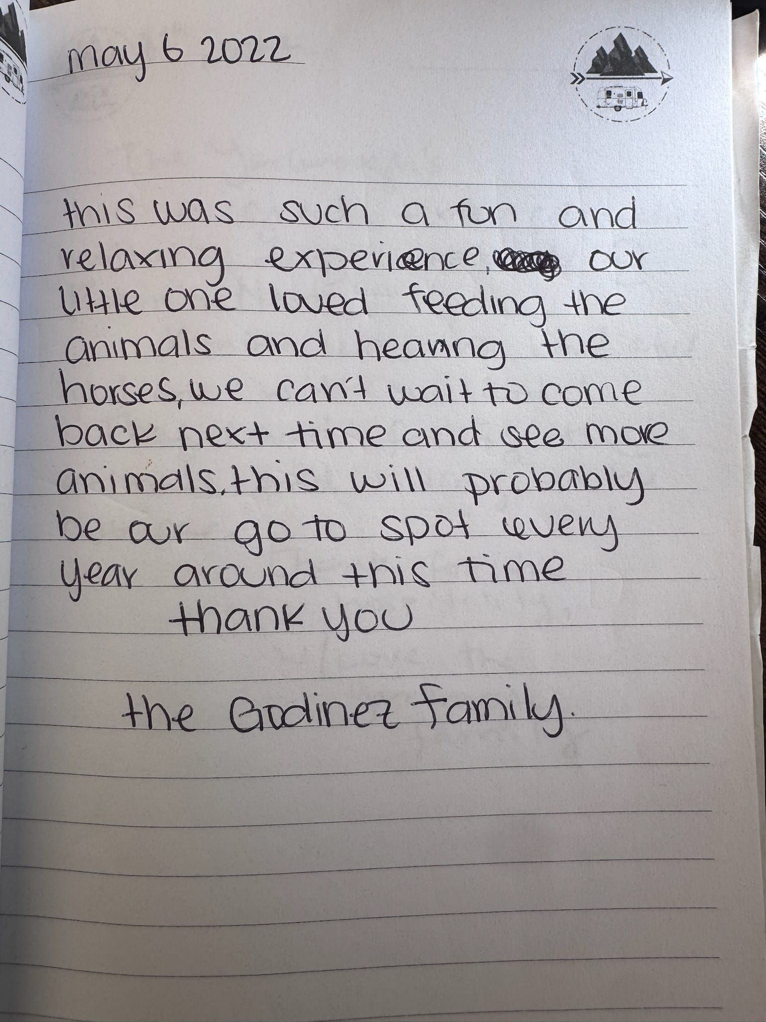 Handwritten guest book page 3573