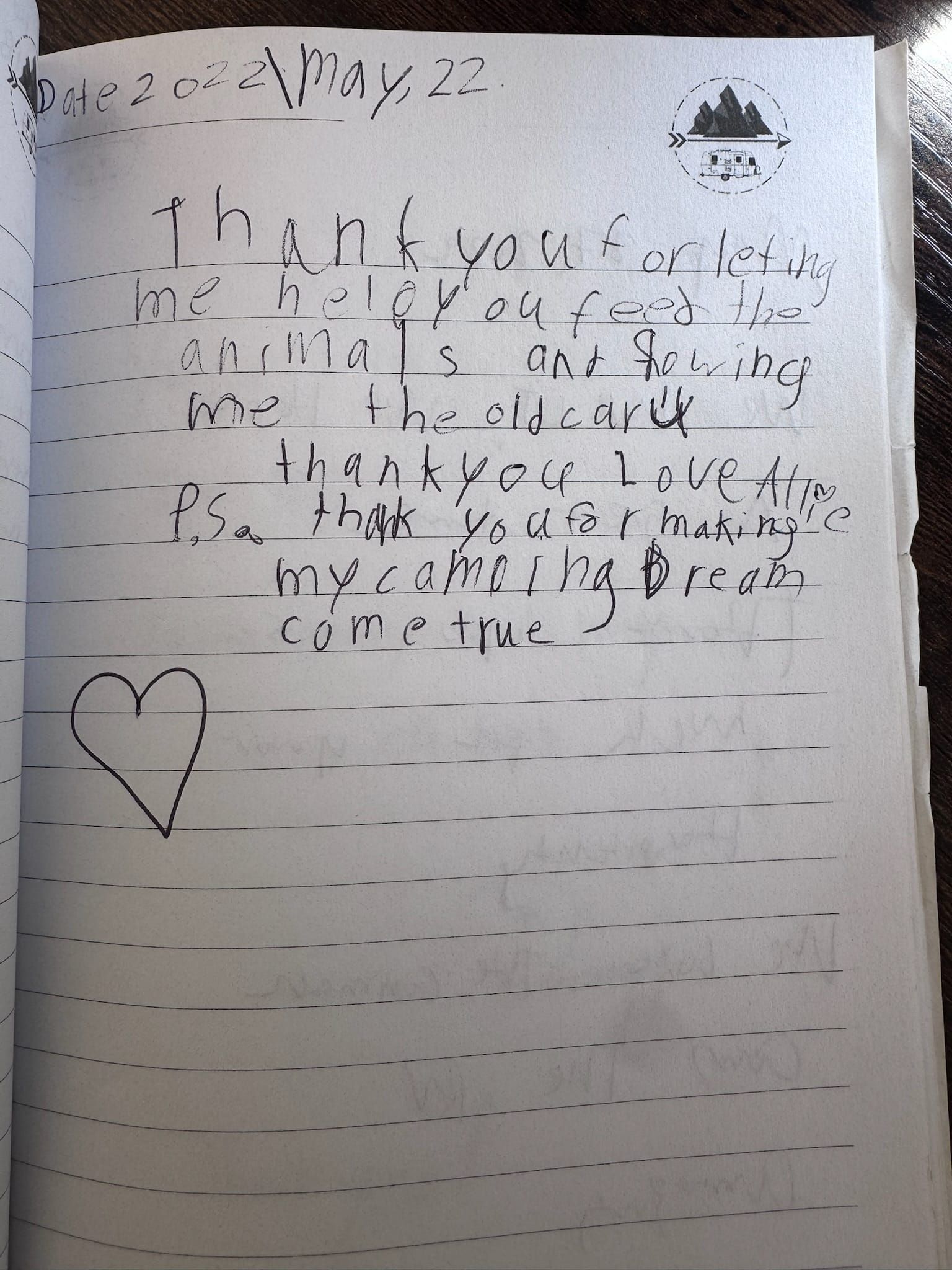 Handwritten guest book page 3577