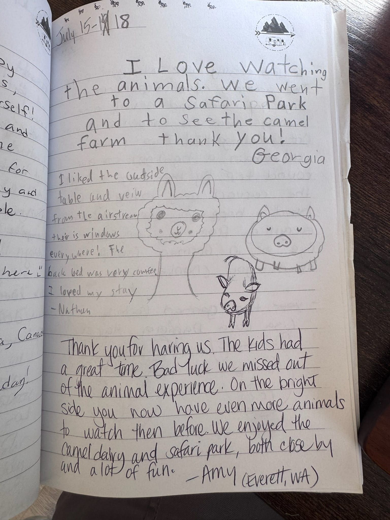 Handwritten guest book page 3585
