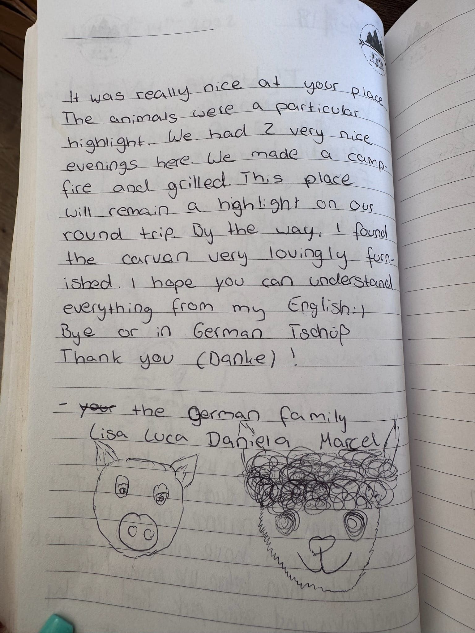 Handwritten guest book page 3586