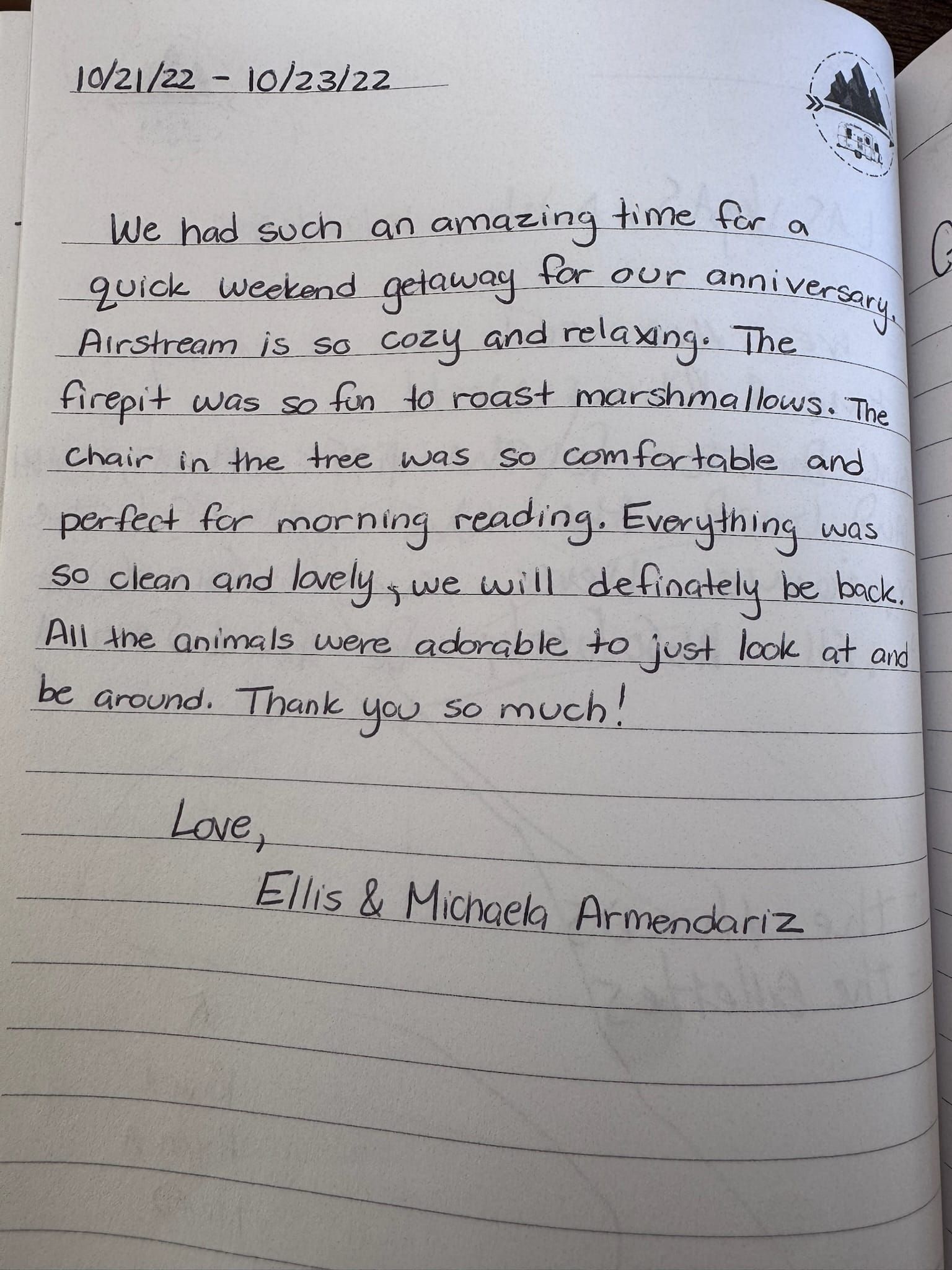 Handwritten guest book page 3588