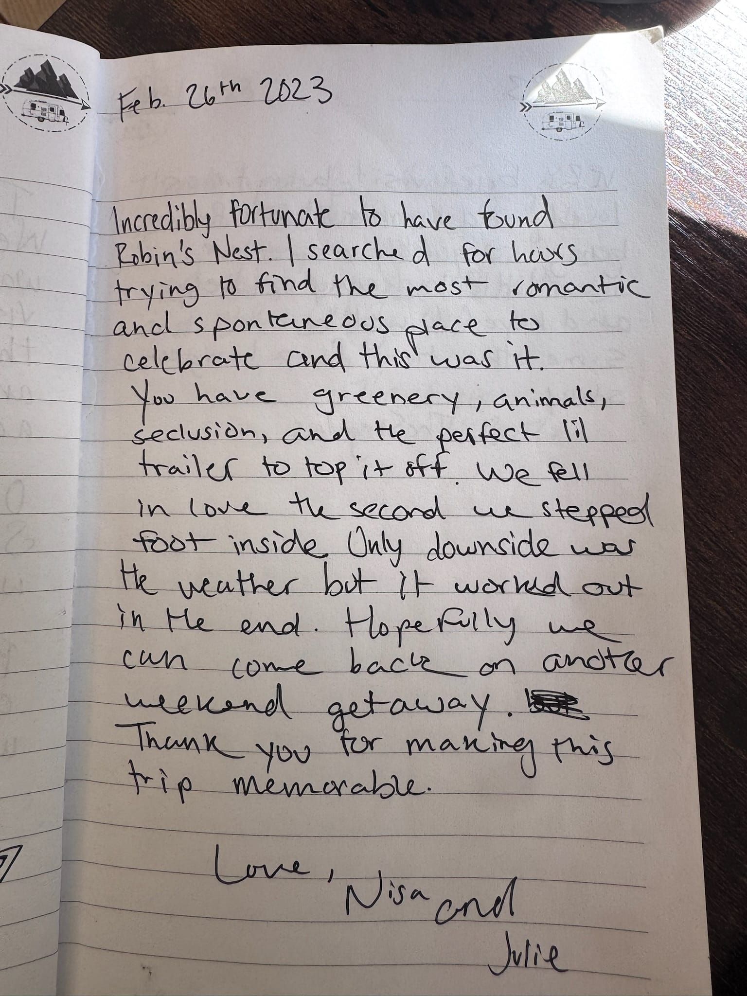 Handwritten guest book page 3592