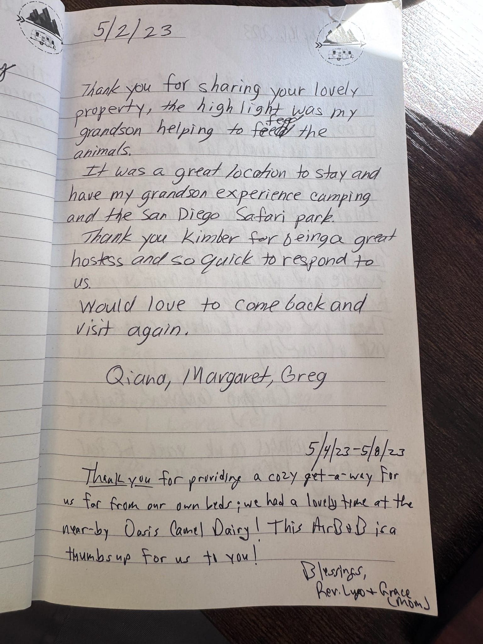 Handwritten guest book page 3593