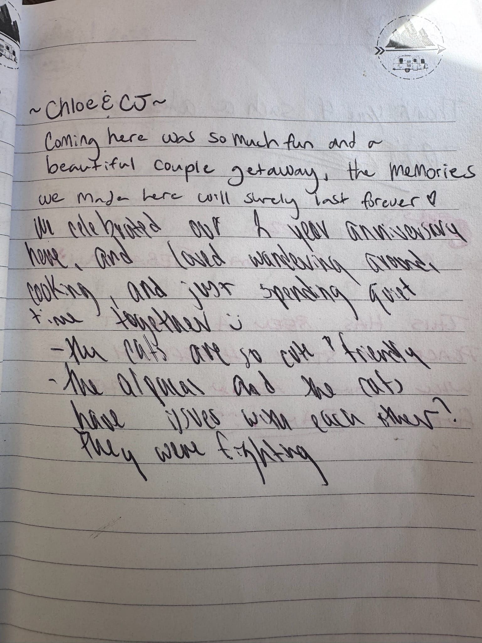 Handwritten guest book page 3597