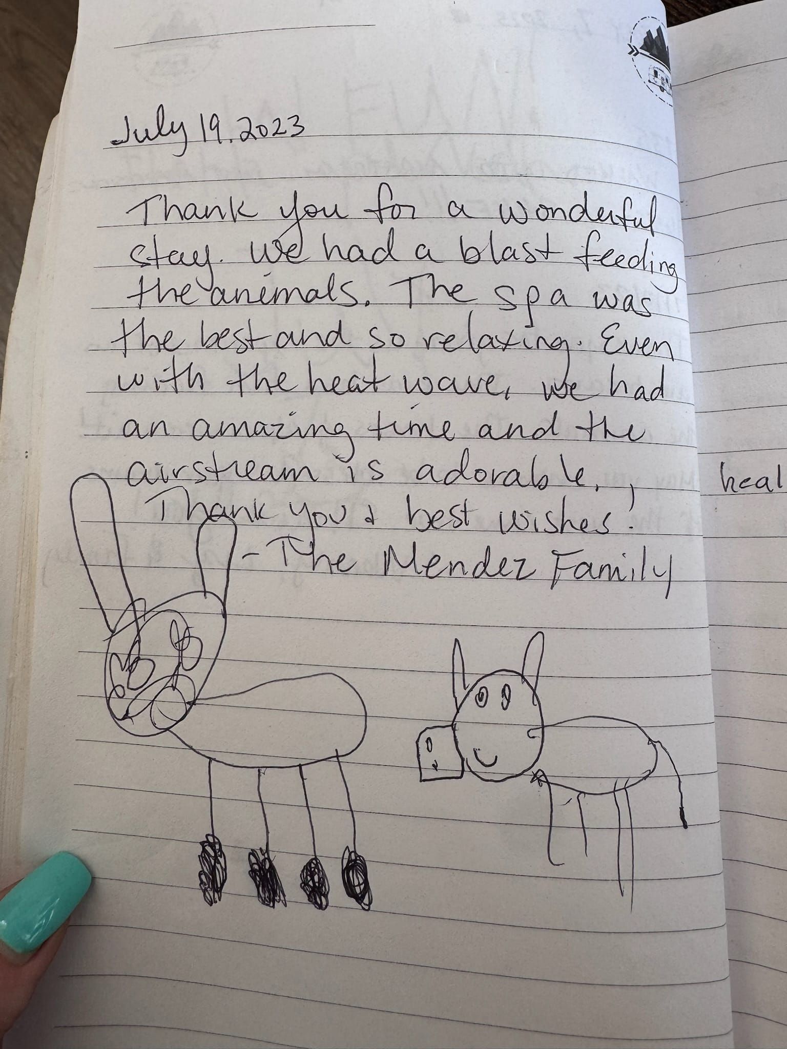 Handwritten guest book page 3600
