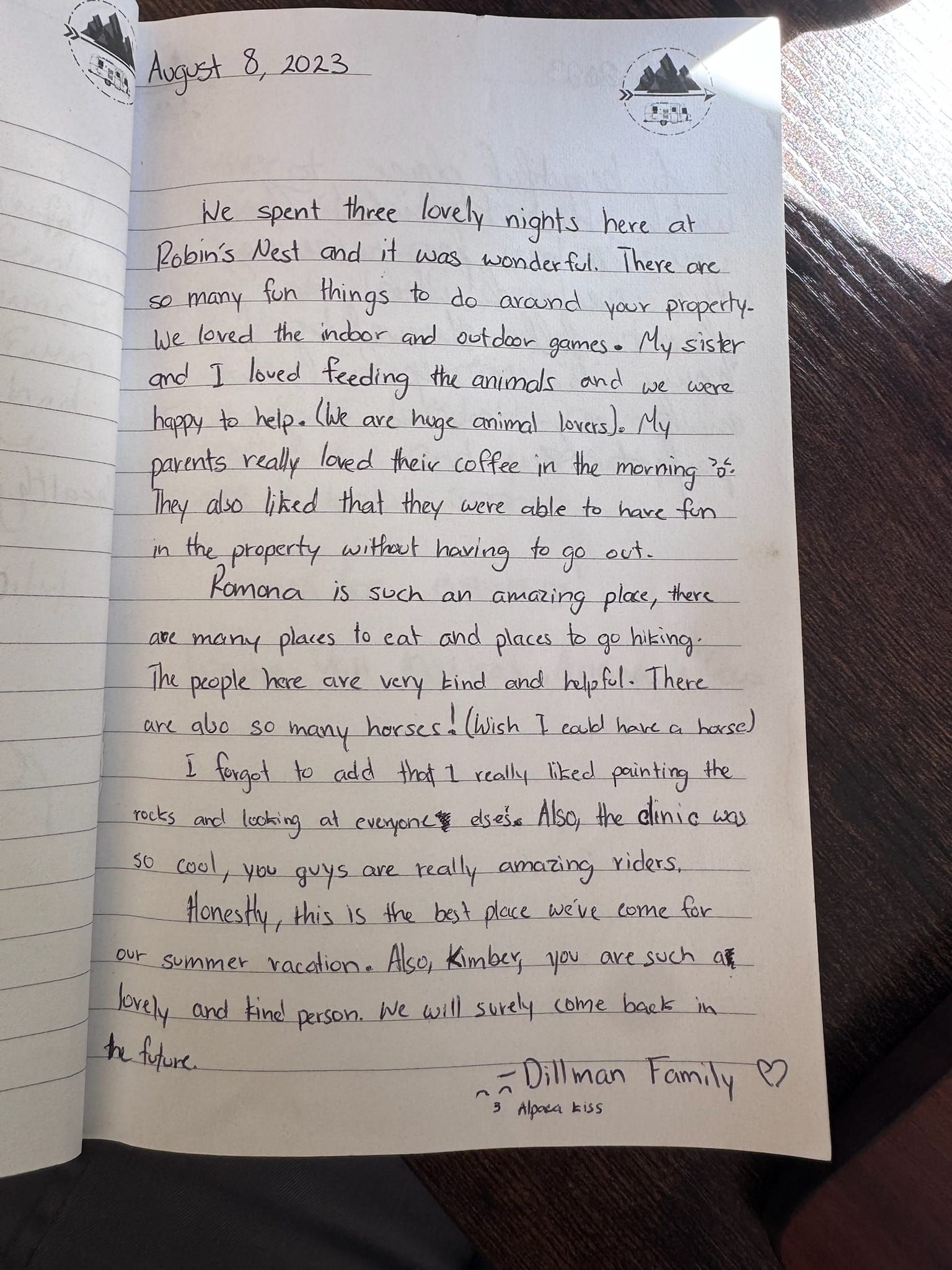 Handwritten guest book page 3602