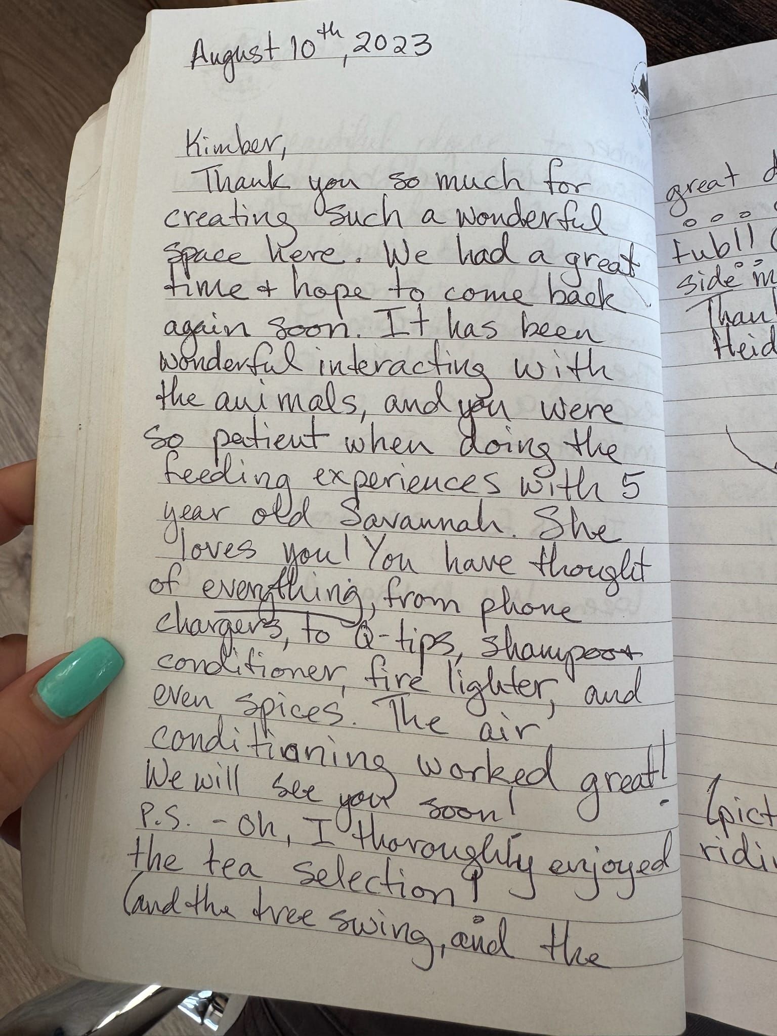 Handwritten guest book page 3604