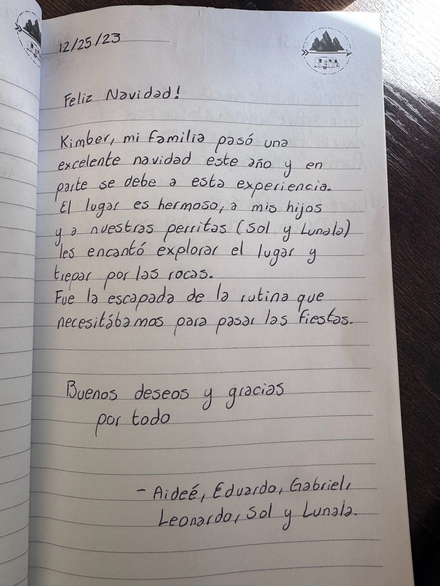 Handwritten guest book page 3609