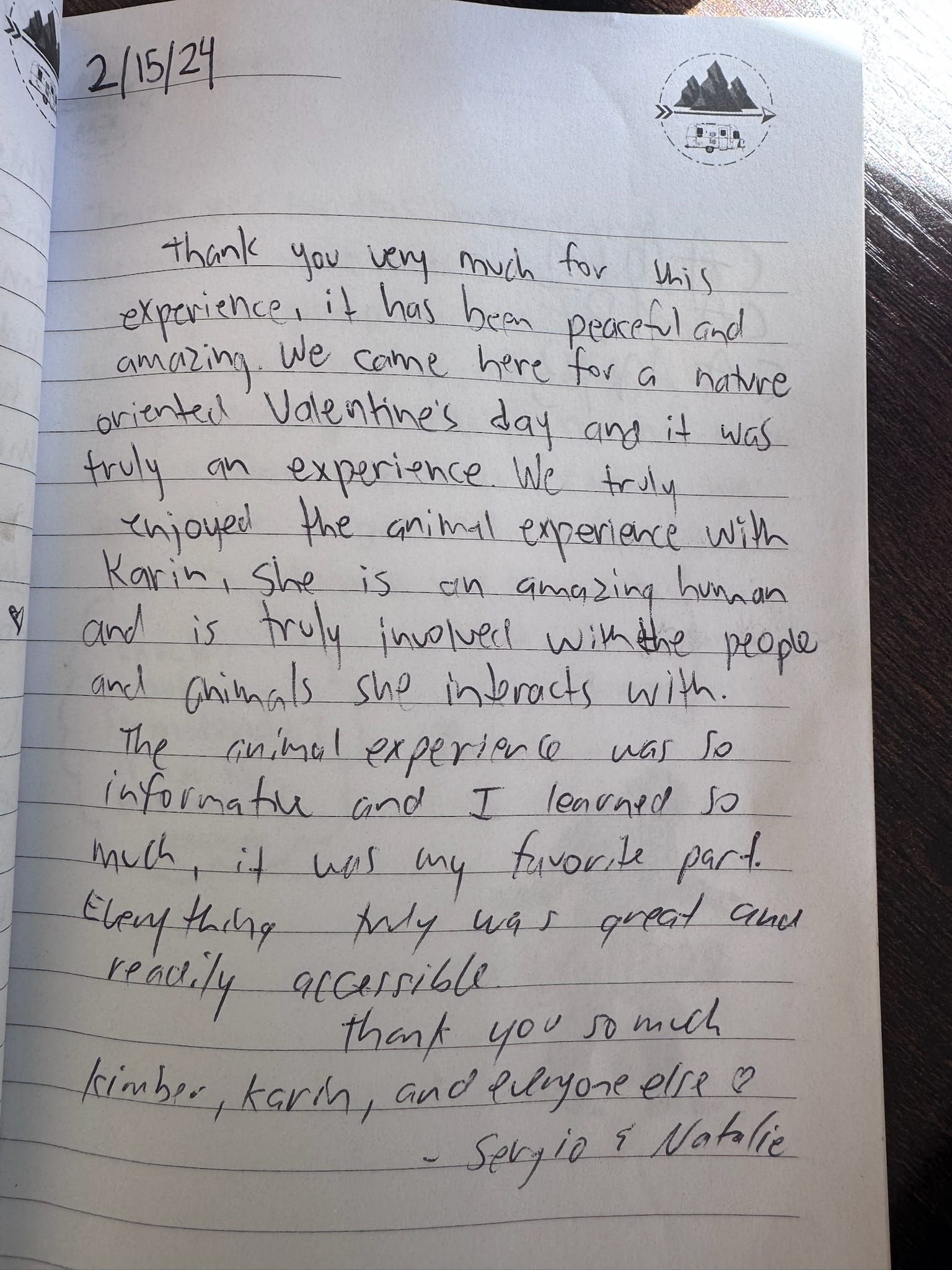 Handwritten guest book page 3613