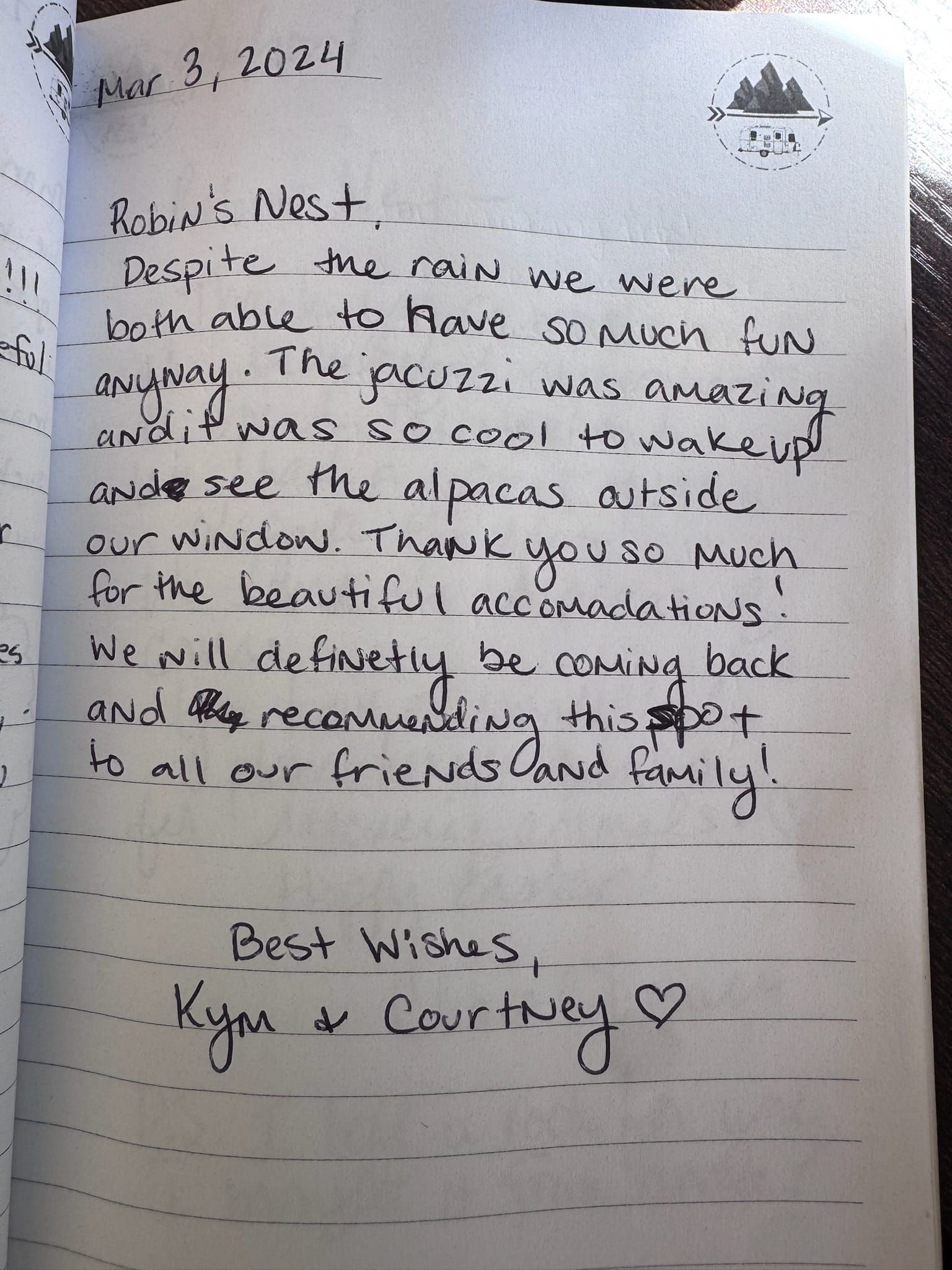 Handwritten guest book page 3616
