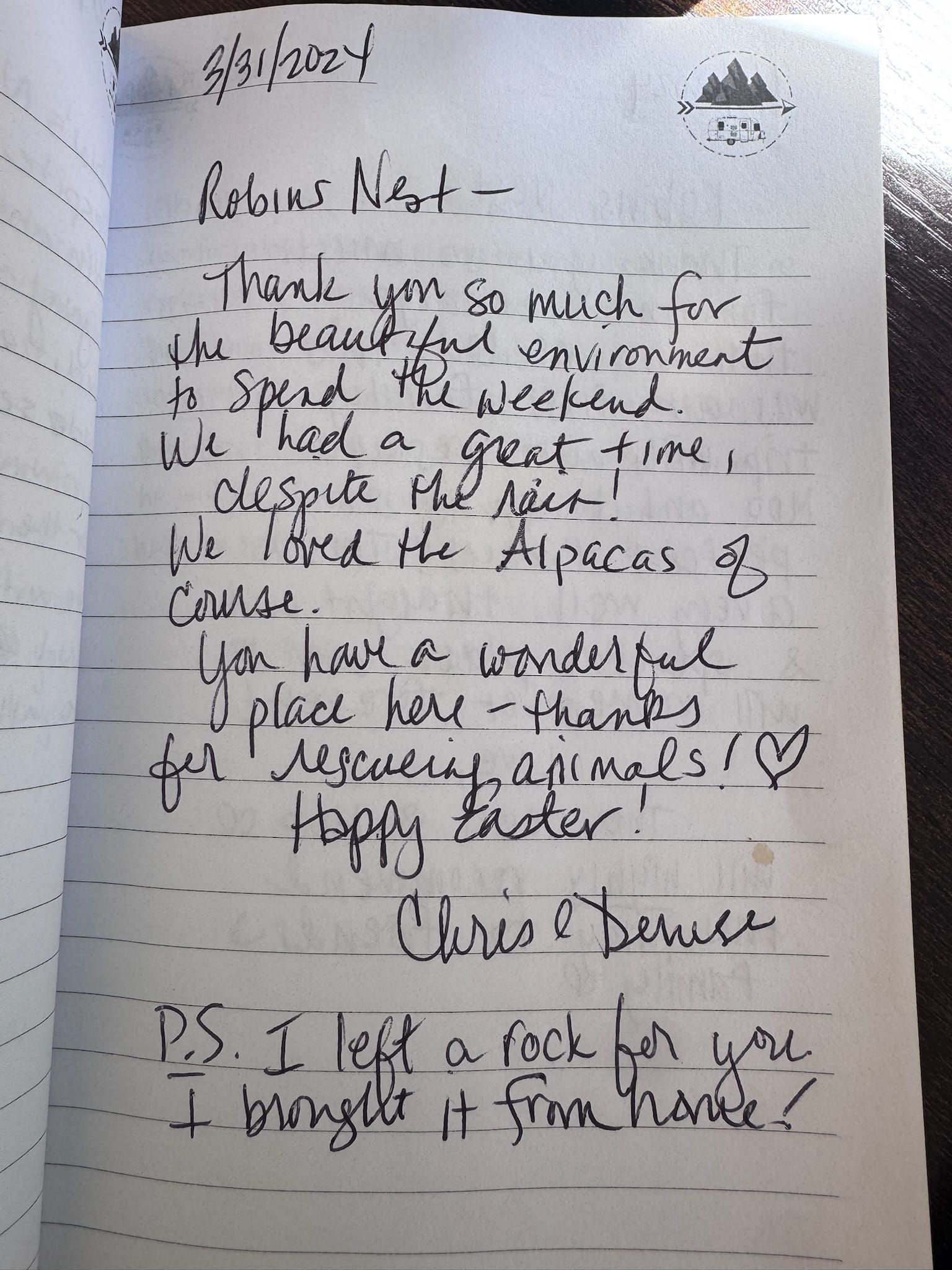 Handwritten guest book page 3617