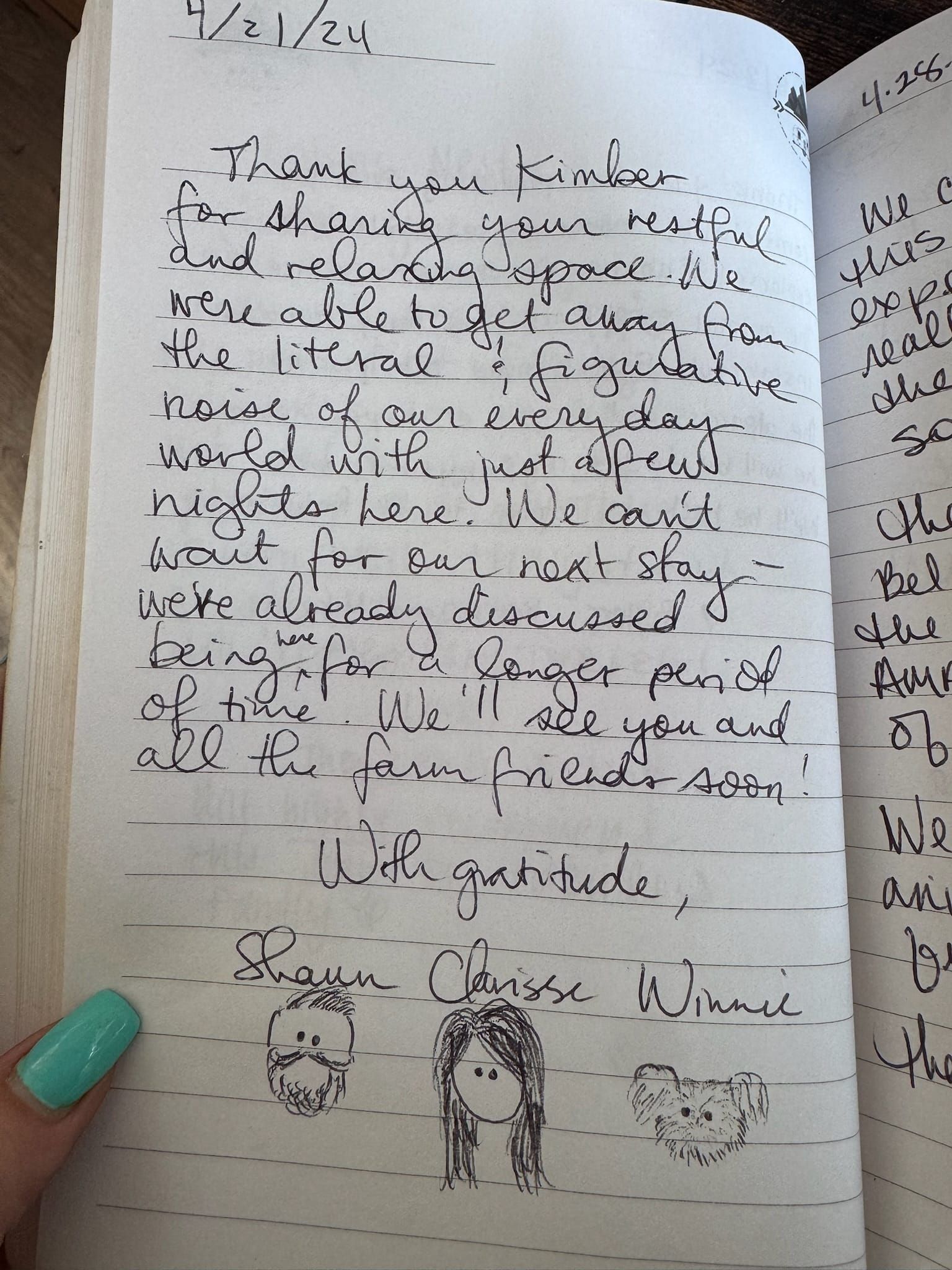 Handwritten guest book page 3619