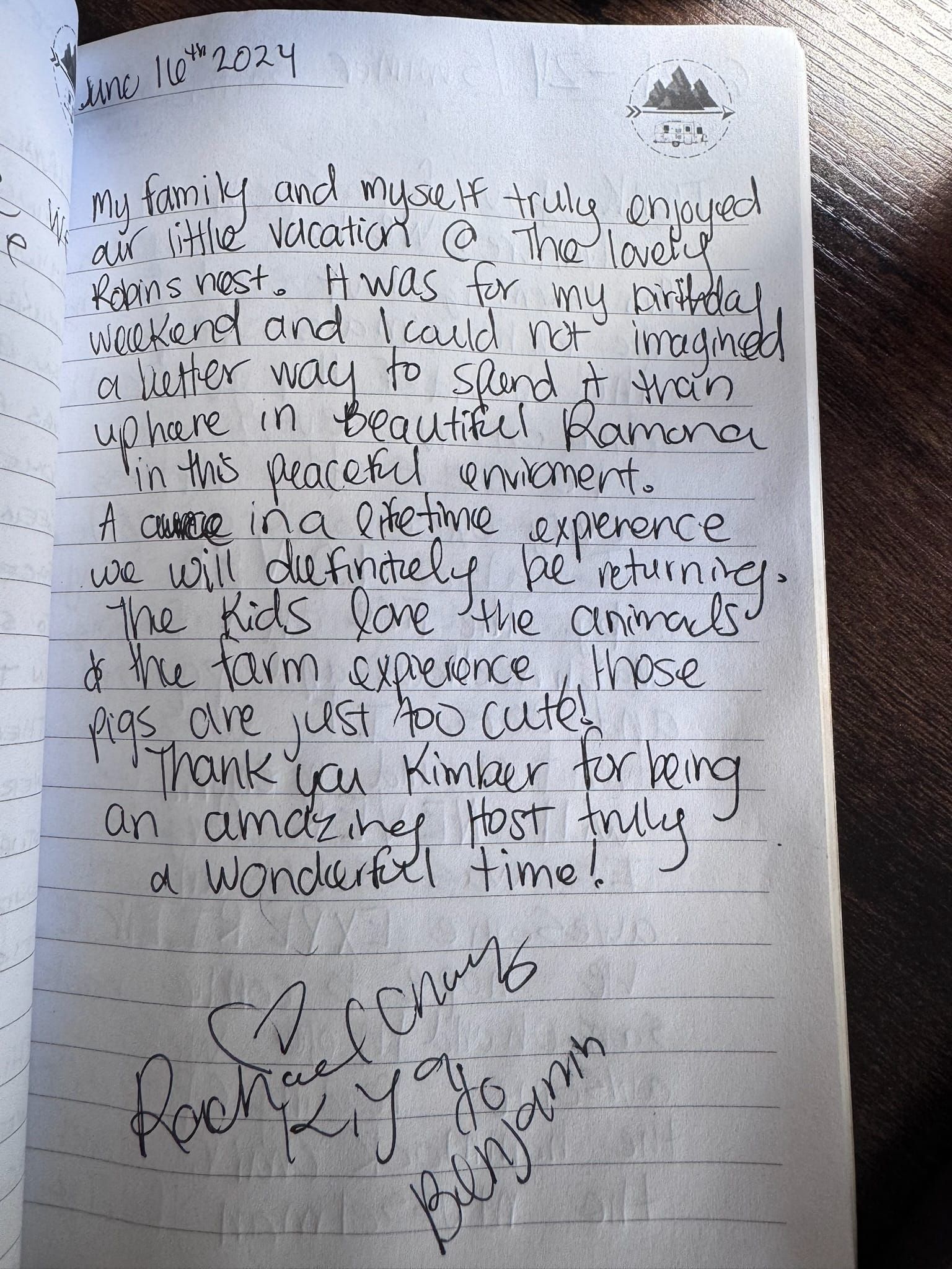 Handwritten guest book page 3623