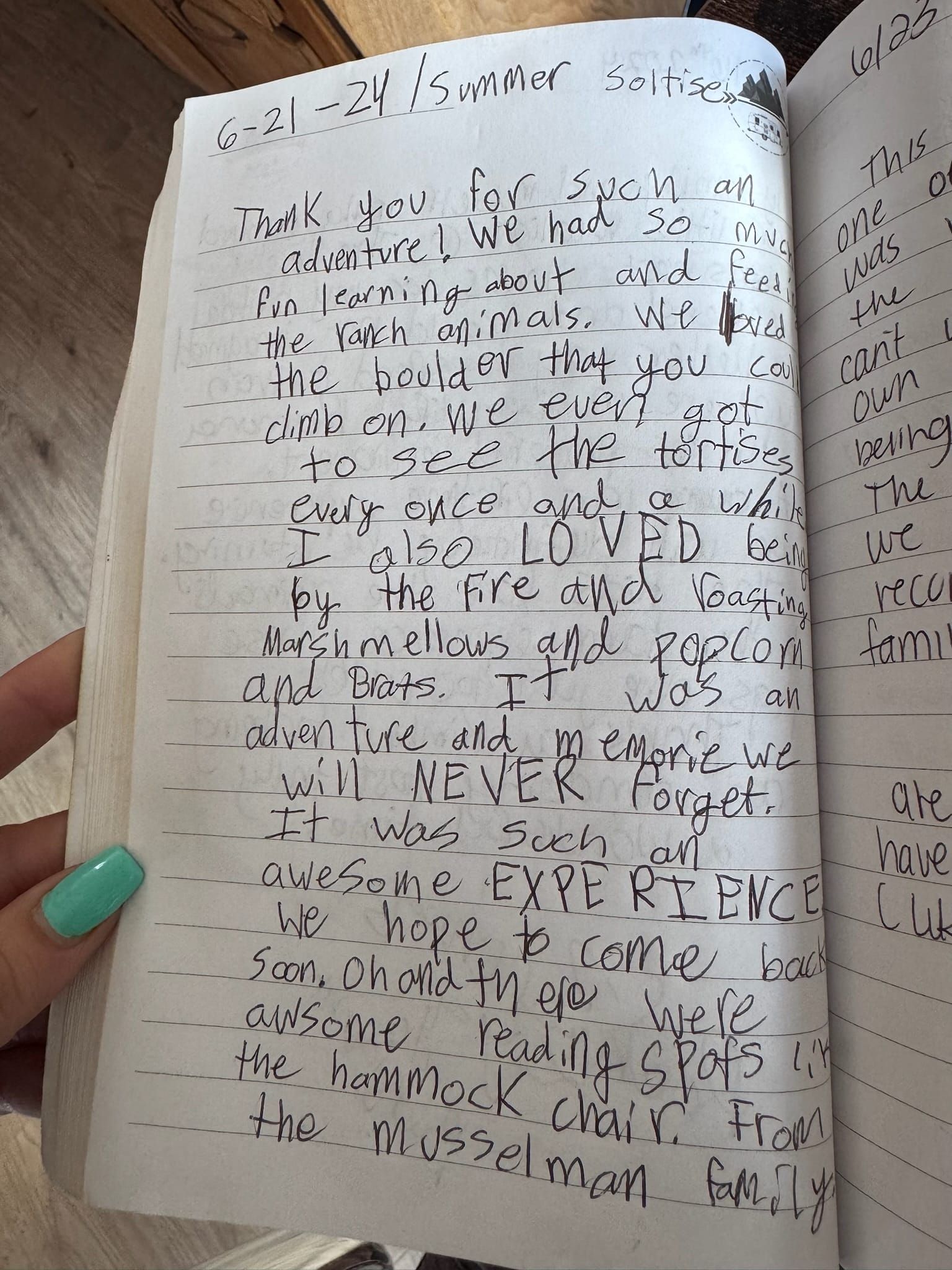 Handwritten guest book page 3624