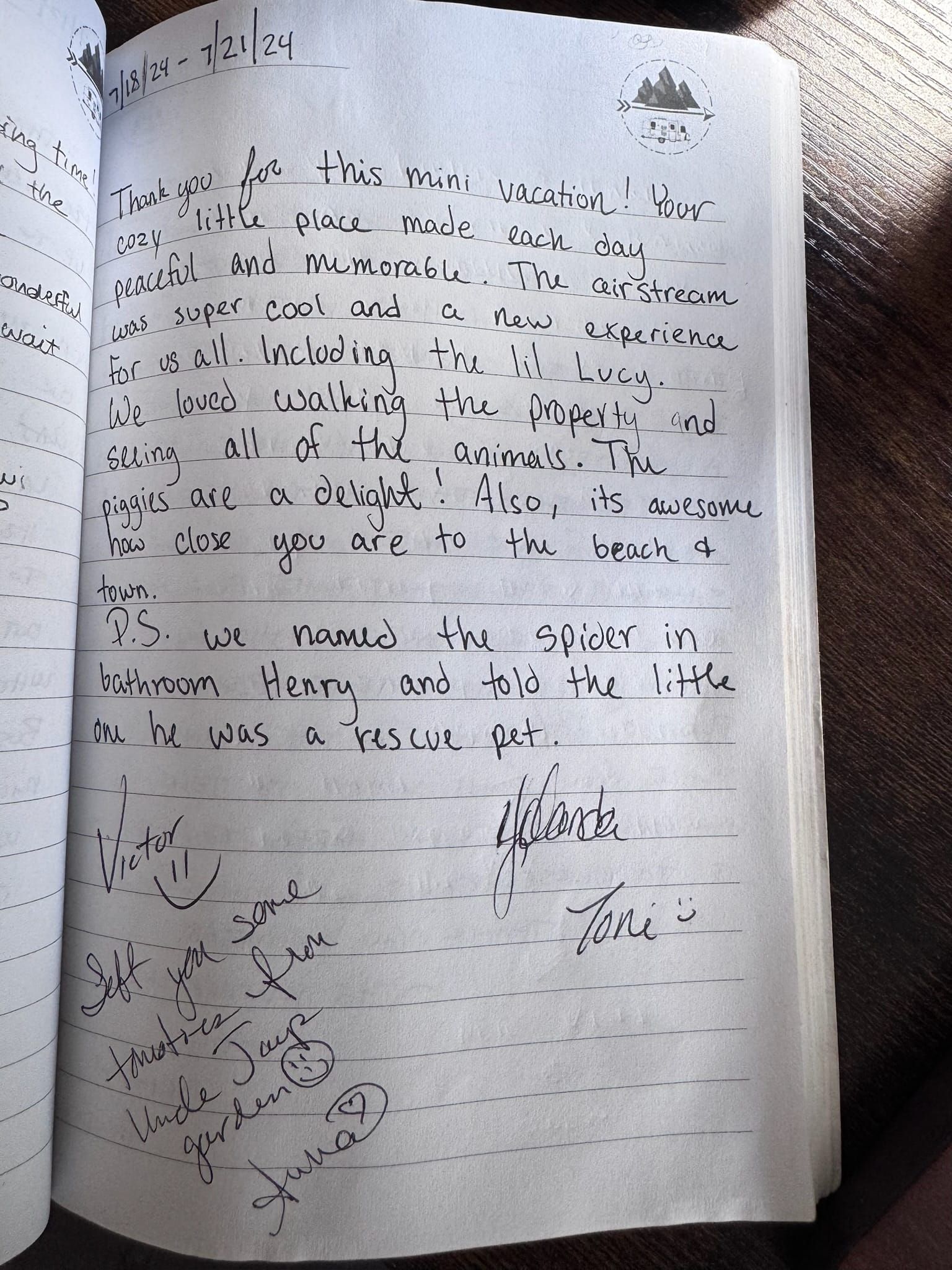 Handwritten guest book page 3627