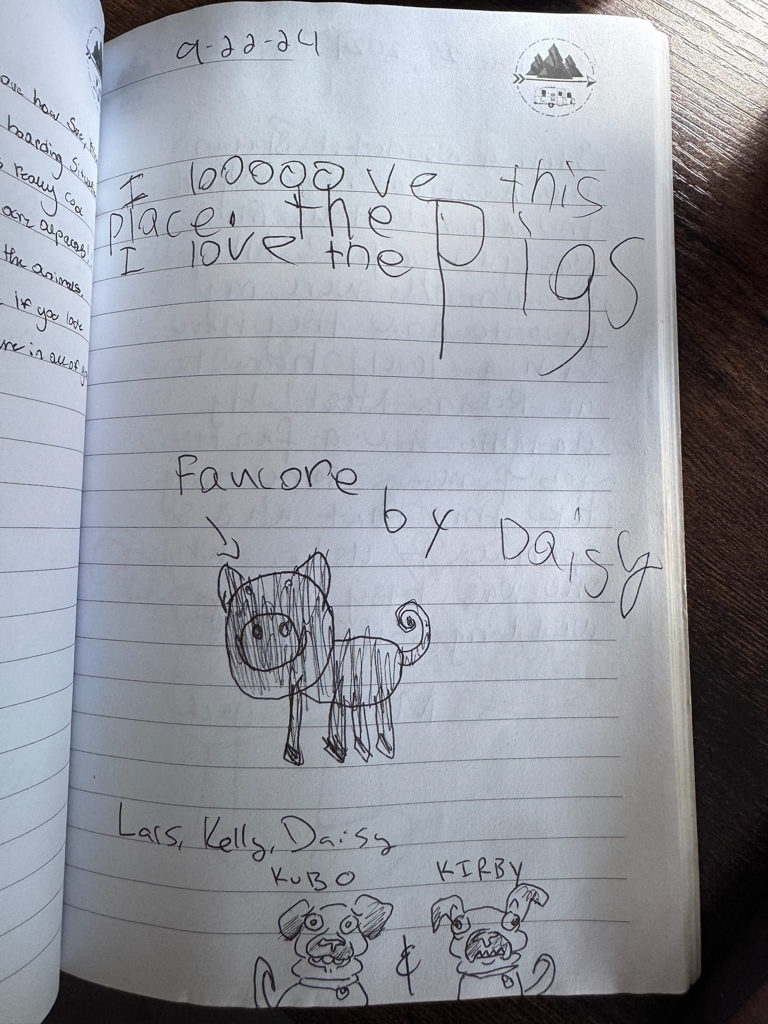 Handwritten guest book page 3635