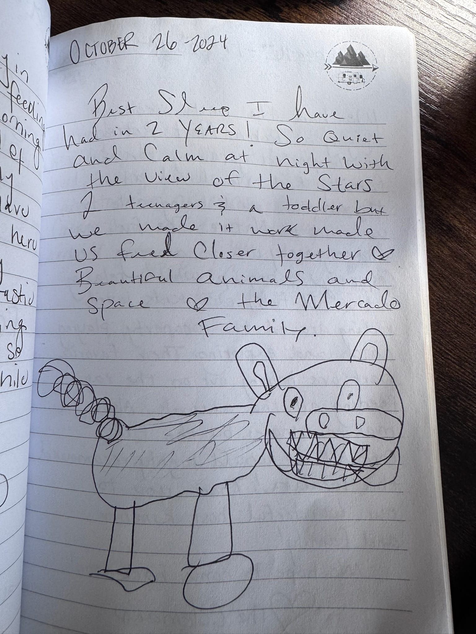 Handwritten guest book page 3637