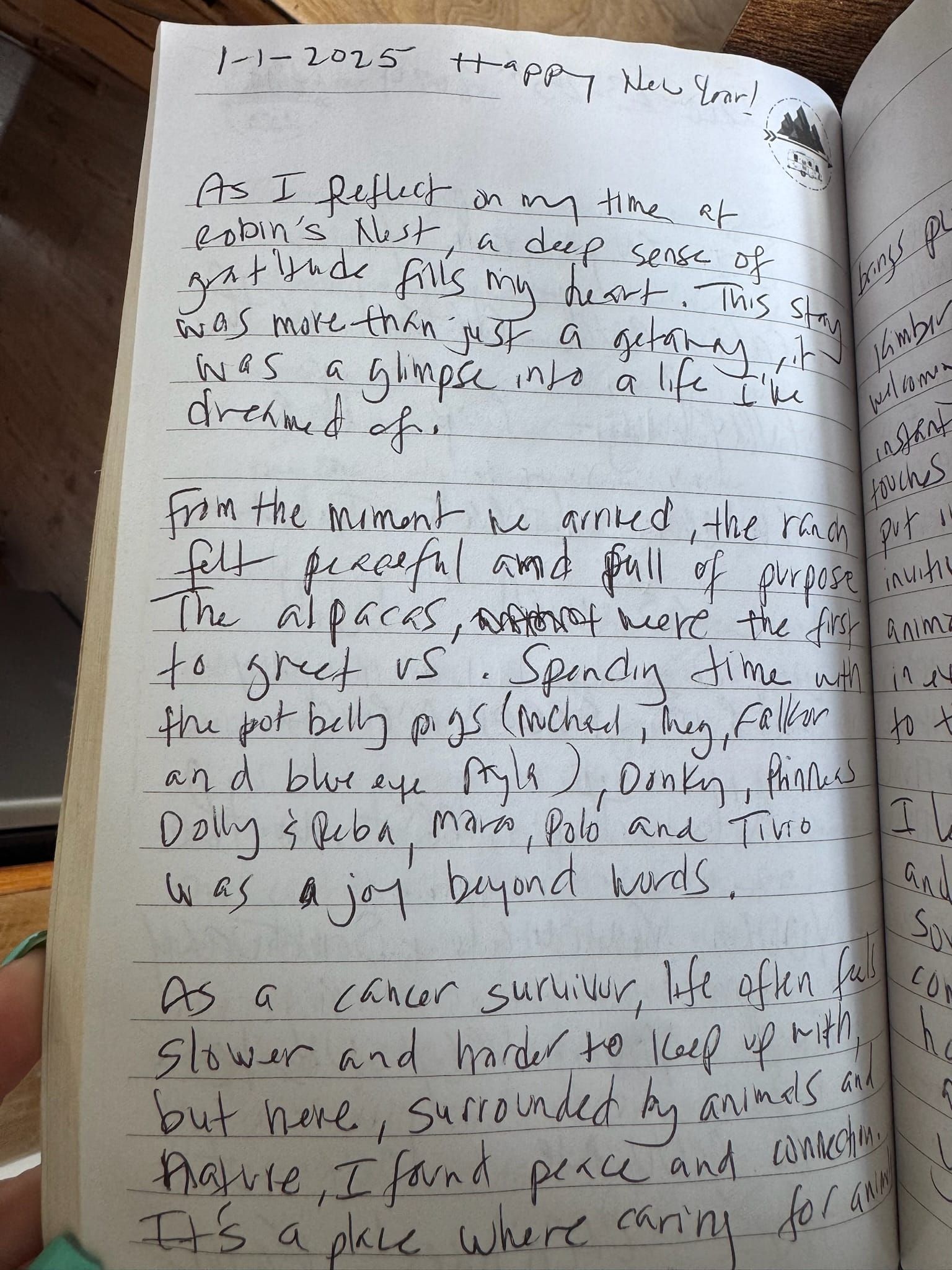 Handwritten guest book page 3642