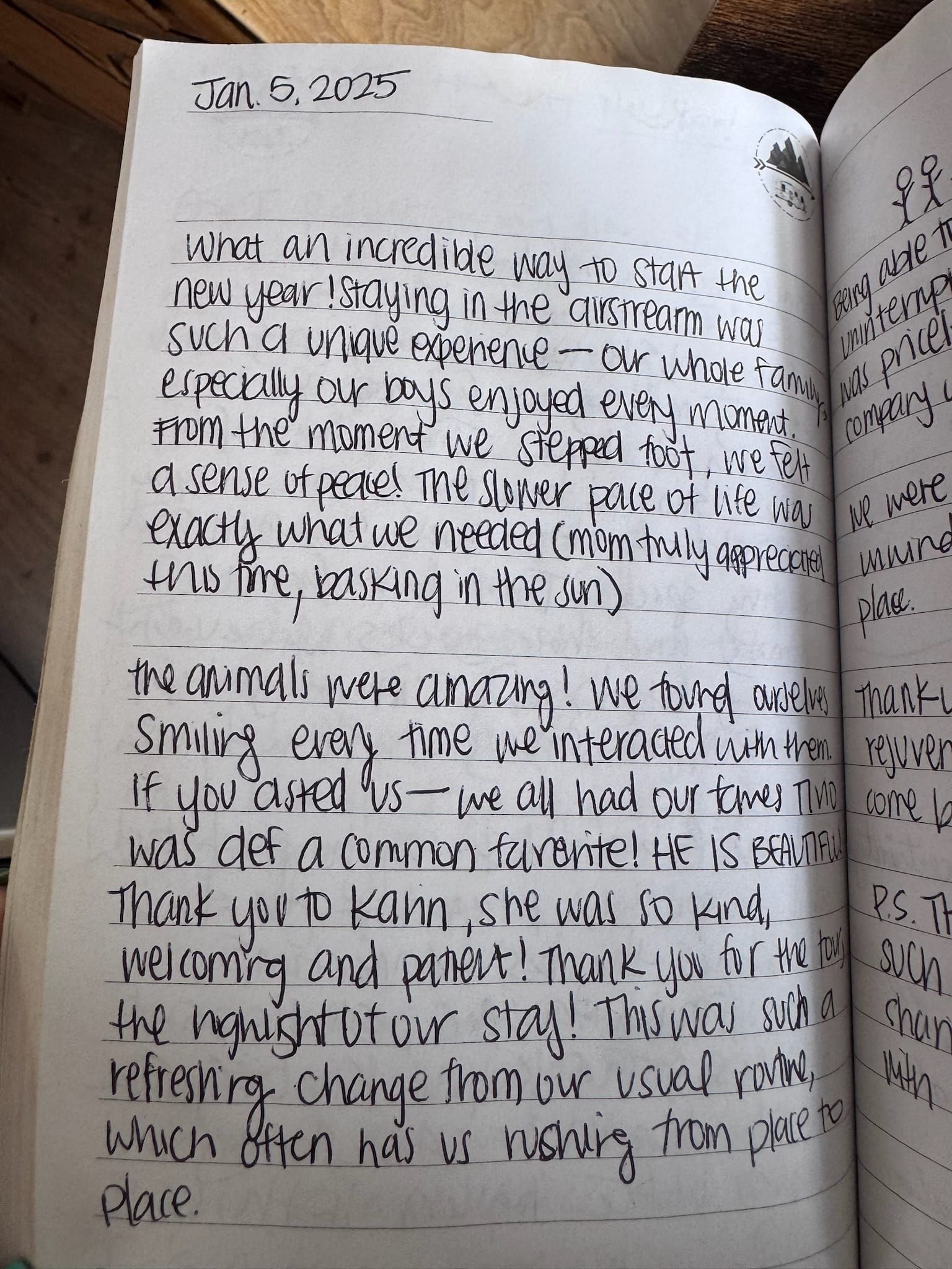 Handwritten guest book page 3644