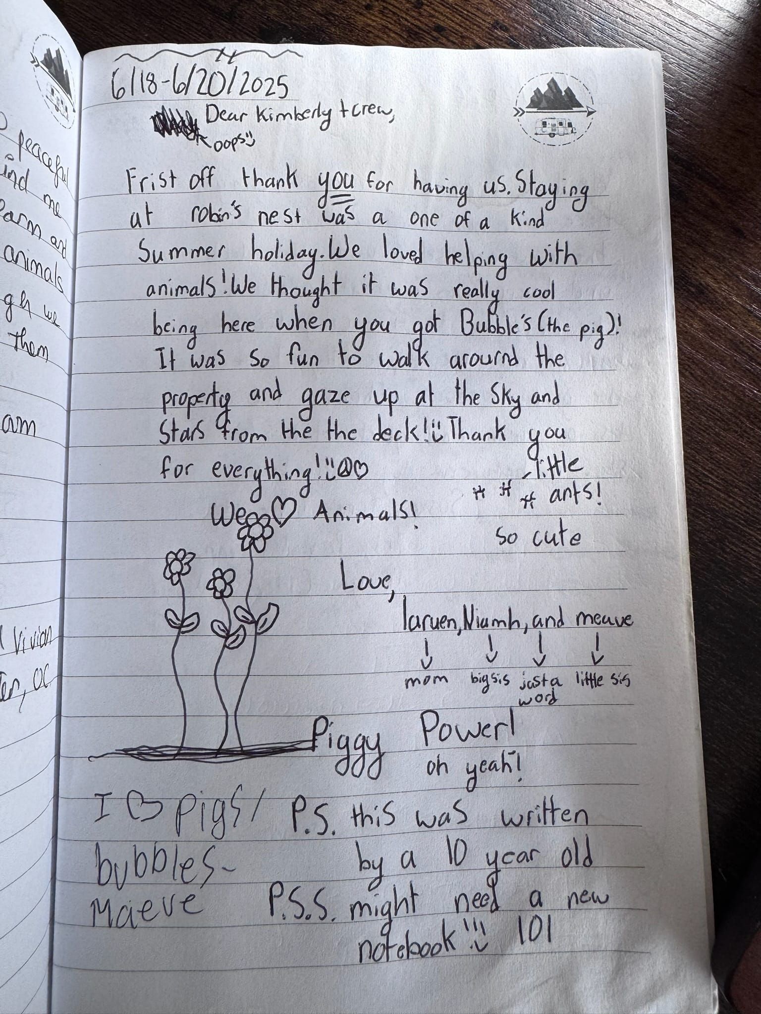 Handwritten guest book page 3651