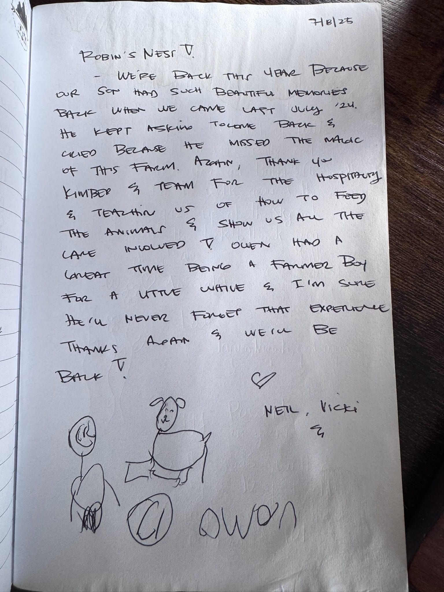 Handwritten guest book page 3652