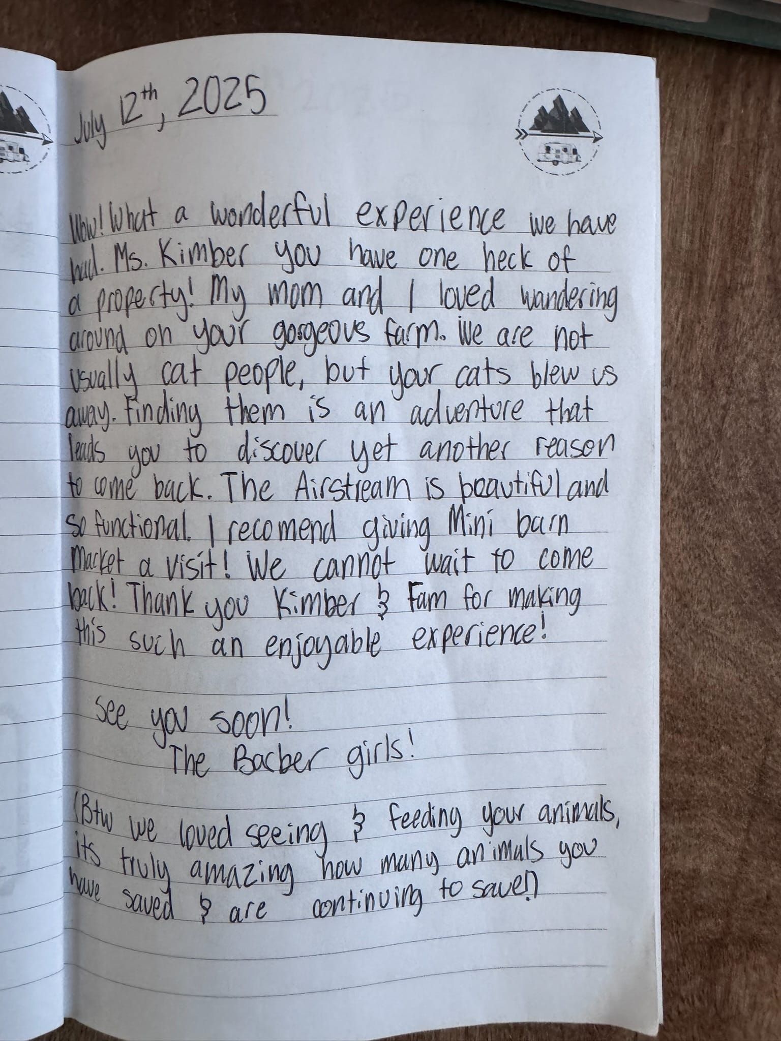 Handwritten guest book page 3653