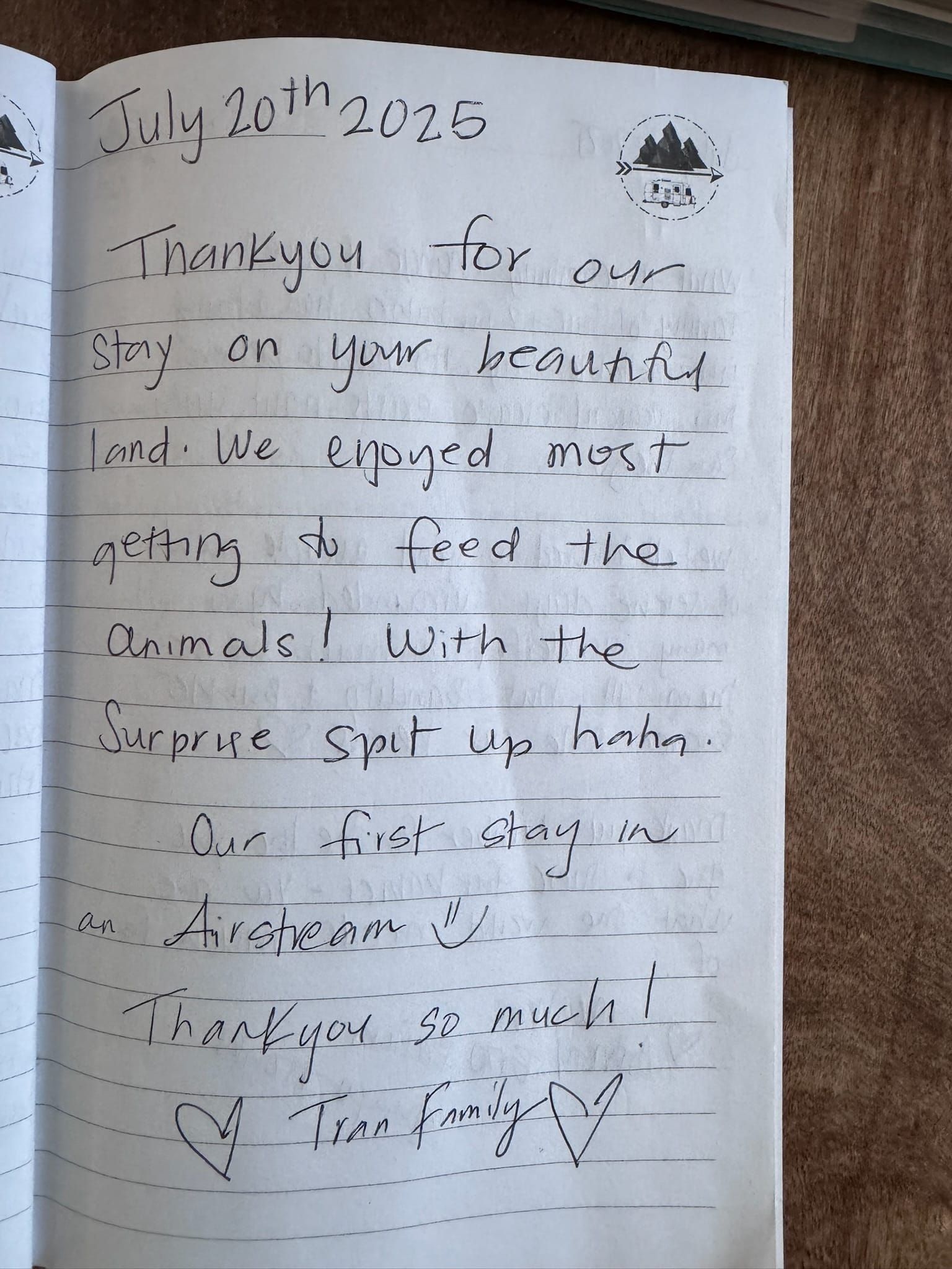 Handwritten guest book page 3654