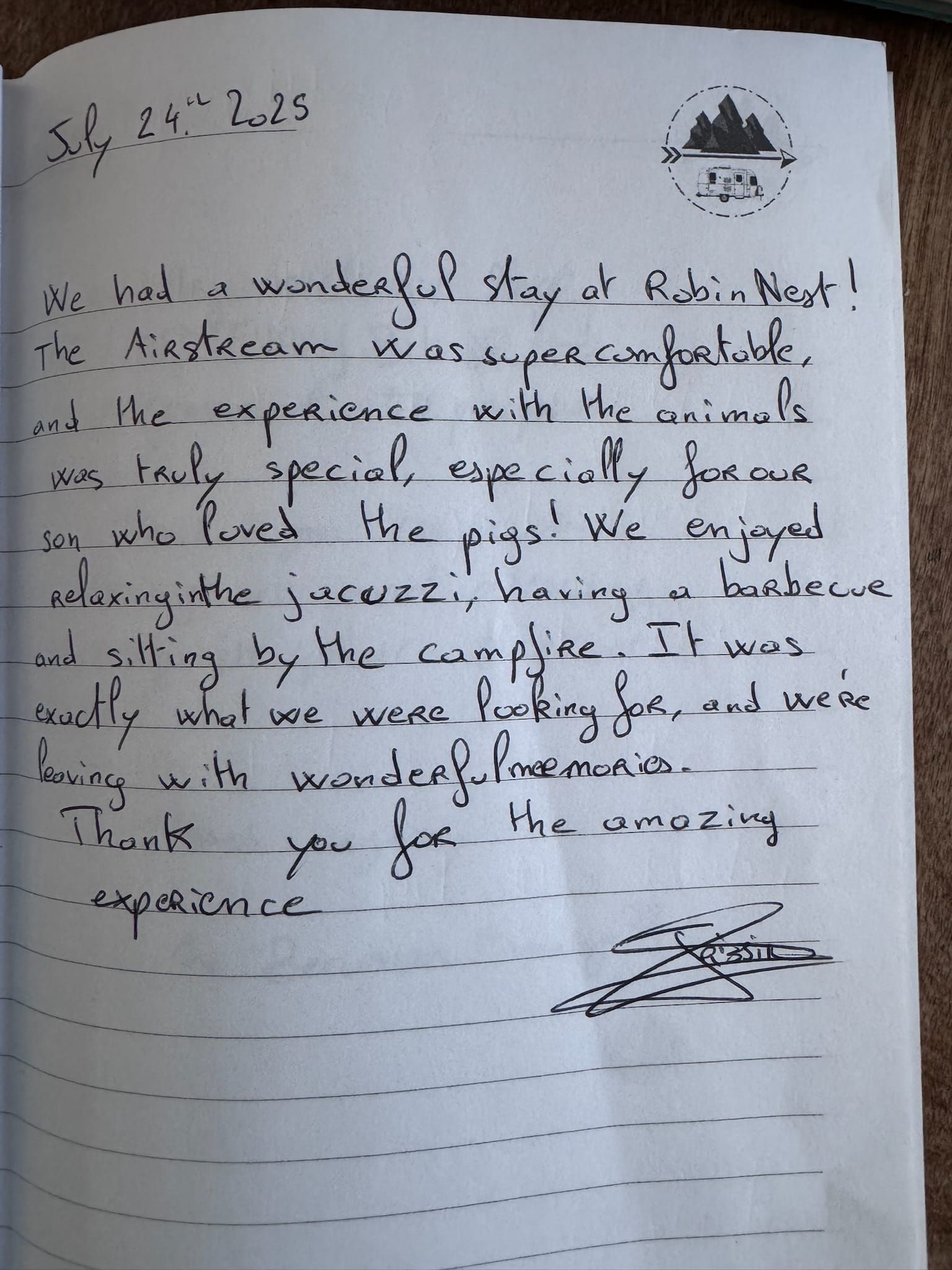 Handwritten guest book page 3656