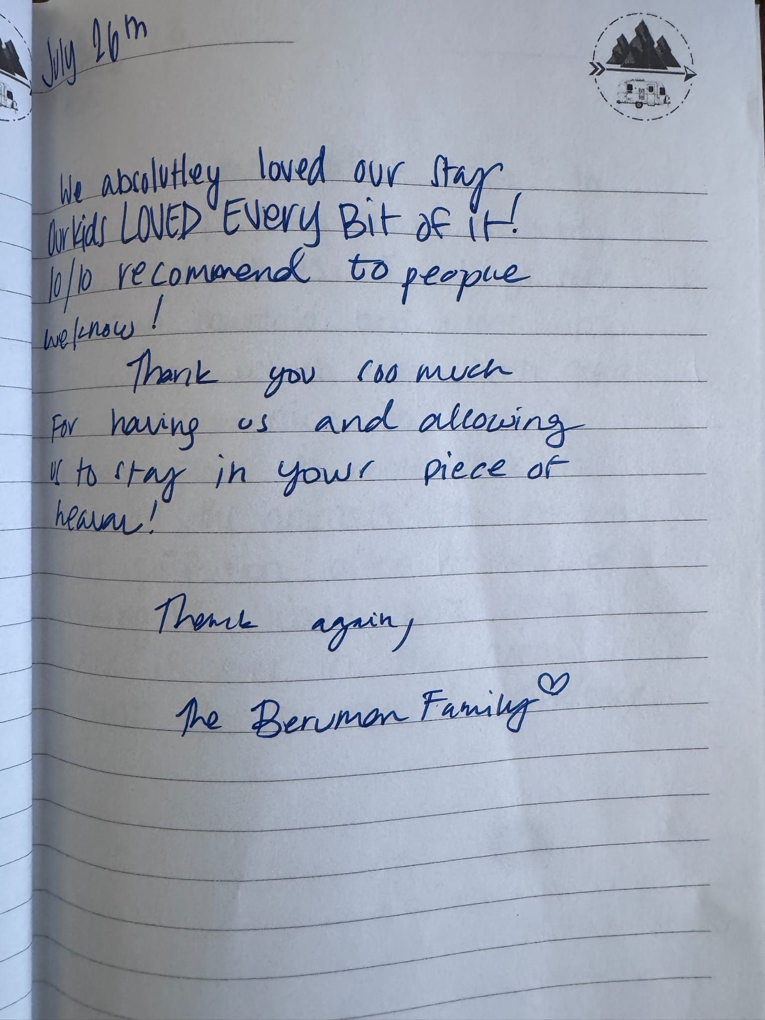 Handwritten guest book page 3657