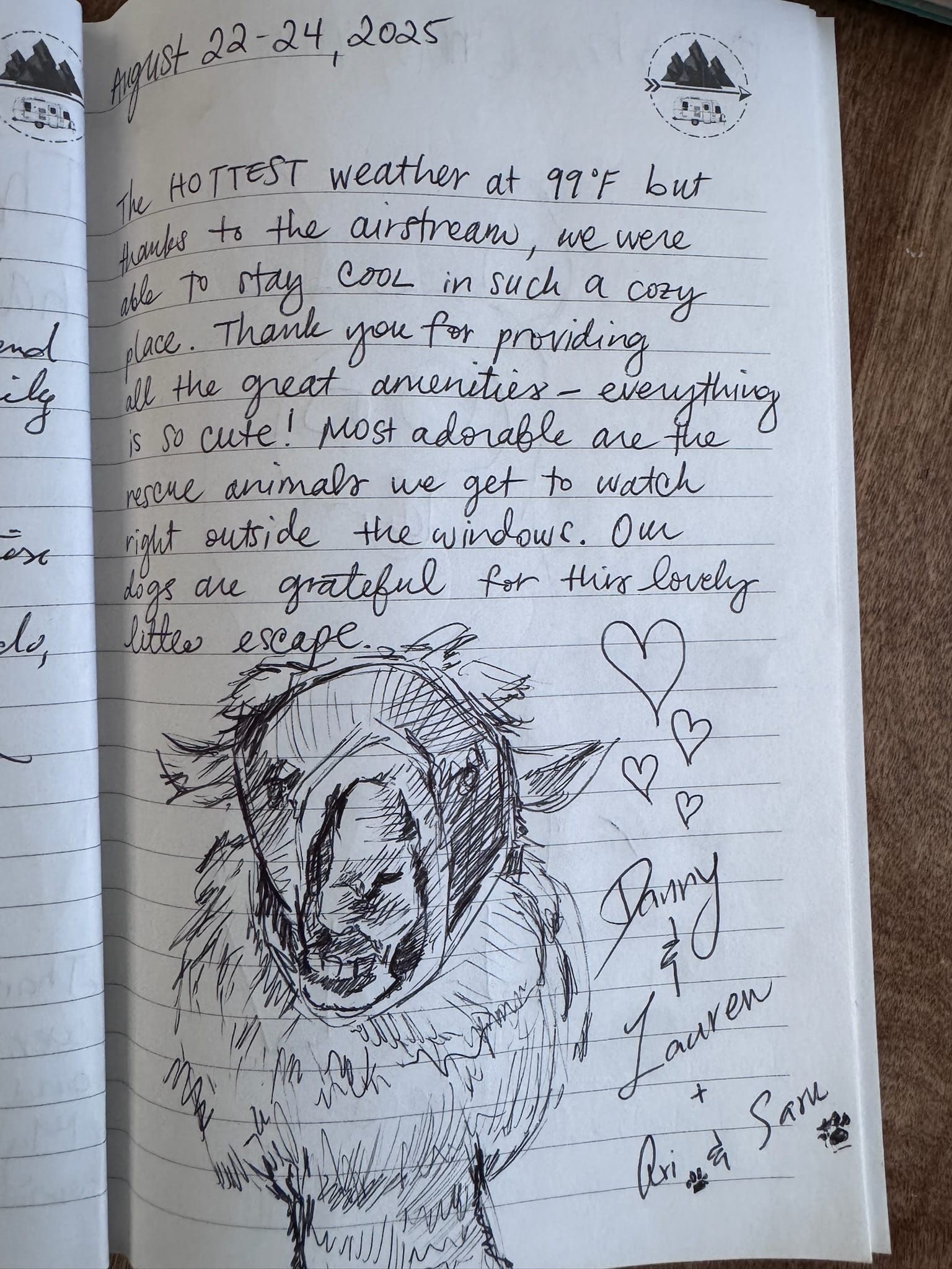Handwritten guest book page 3659