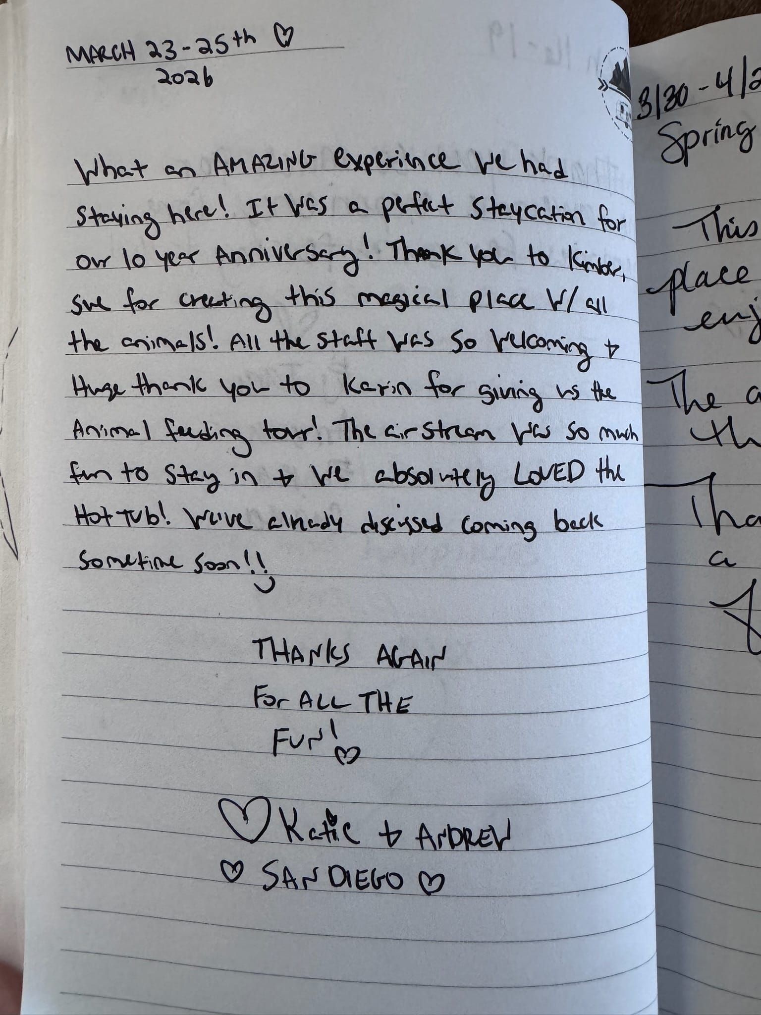Handwritten guest book page 3668