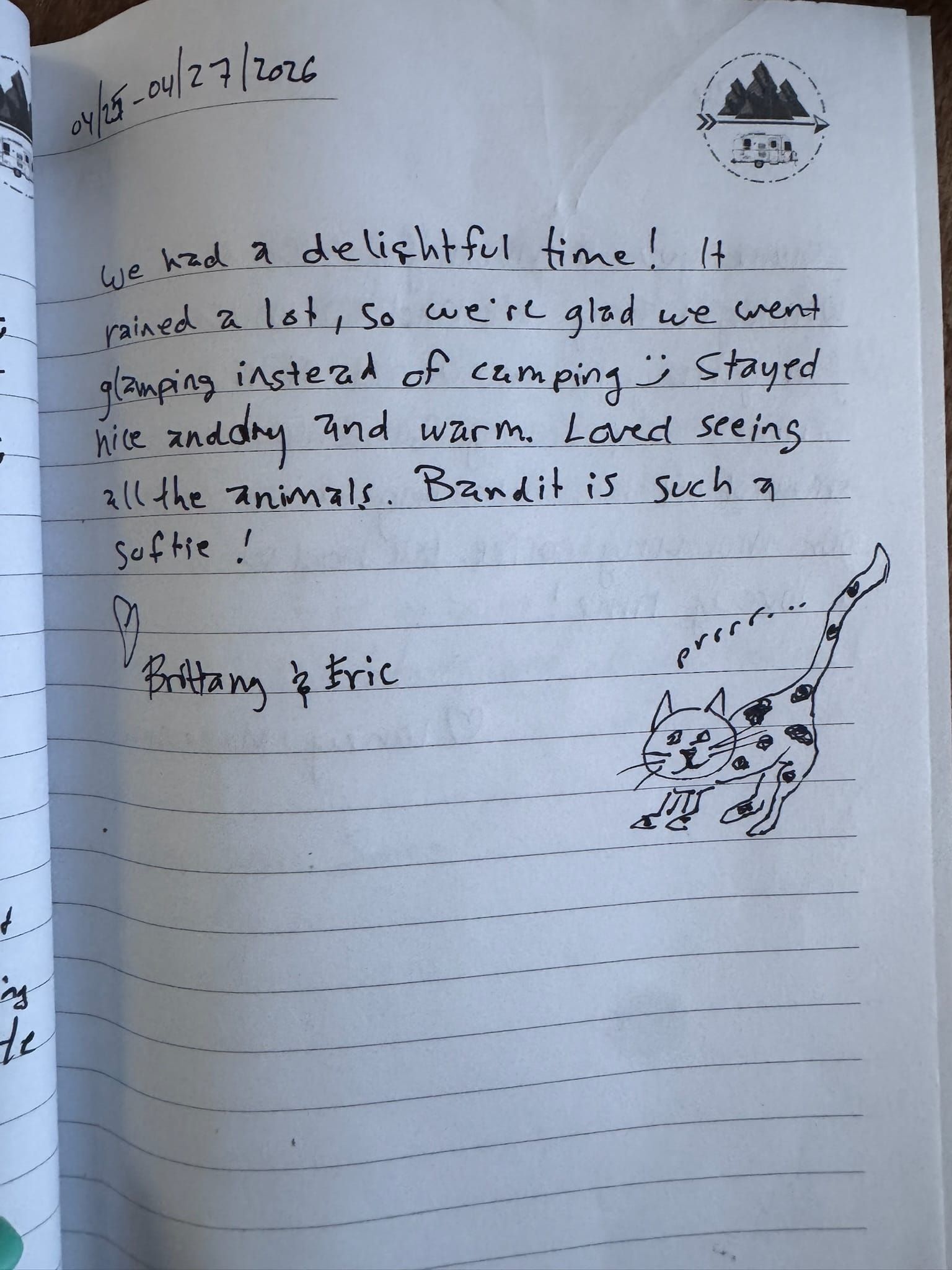 Handwritten guest book page 3670