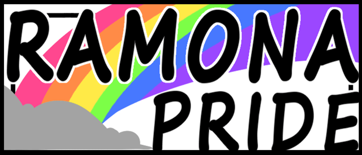 Ramona Pride rainbow logo.