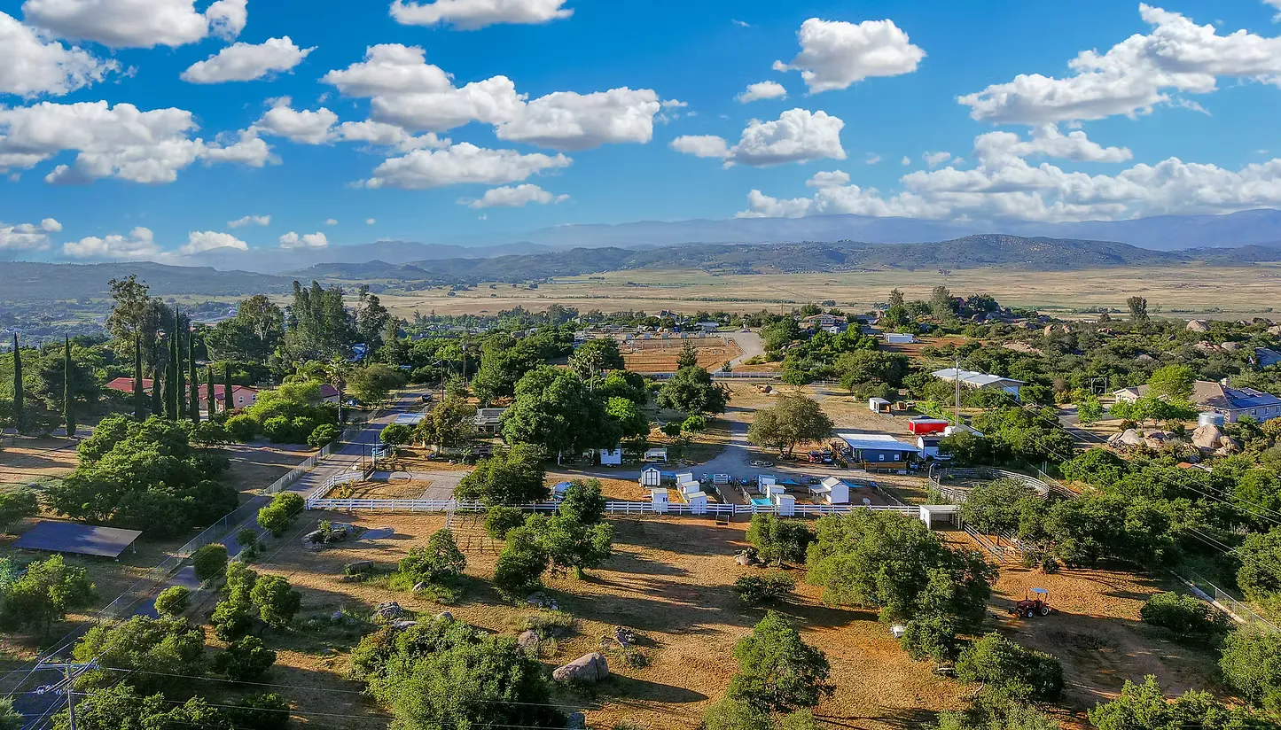 Aerial view of the Robin's Nest Rescue sanctuary grounds.