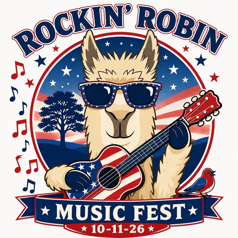 Rockin' Robin Music Fest promotional graphic with event branding