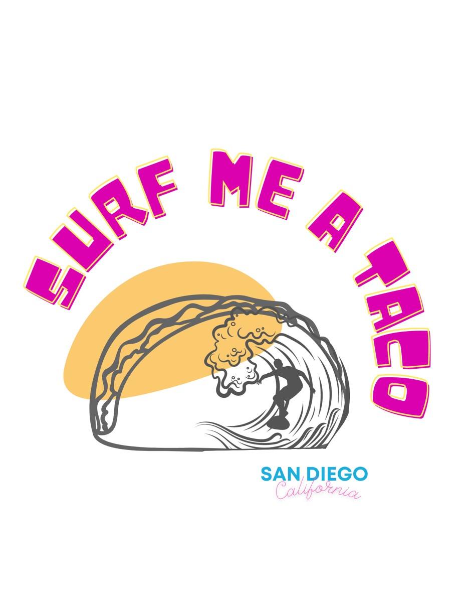 Surf Me a Taco San Diego logo.